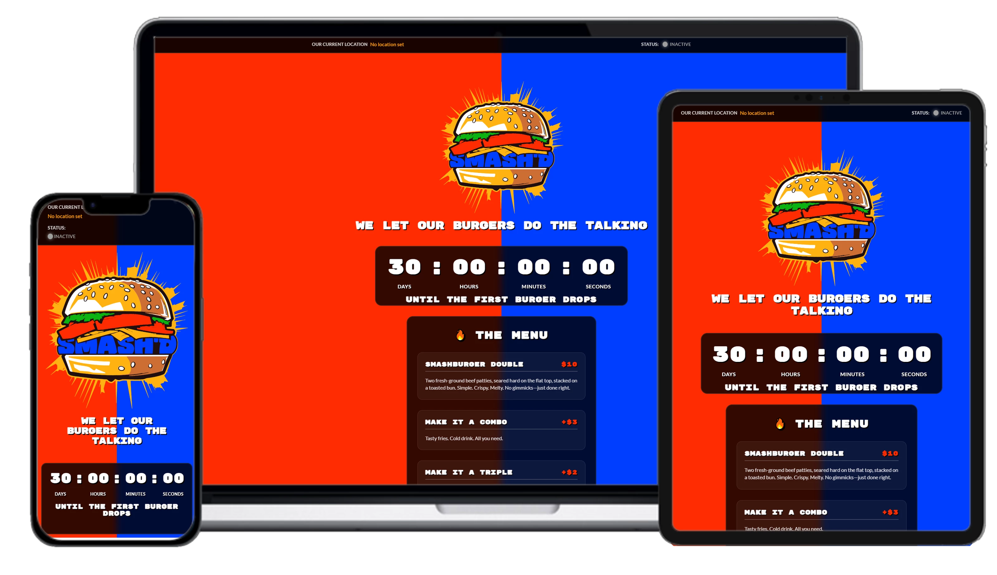 Smash'd website mockup